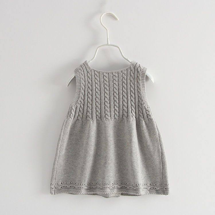 女童开衫背心裙子马甲婴幼儿毛线儿童针织毛衣公主开衫马夹裙上衣