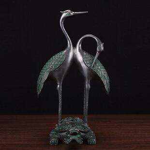 铜龟鹤摆件铜仙鹤龟鹤延年双鹤老人祝寿送长辈生日乔迁礼物礼品