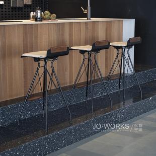 吧台椅子轻奢高级感久坐不累高脚凳家用靠背椅餐椅酒吧高脚椅