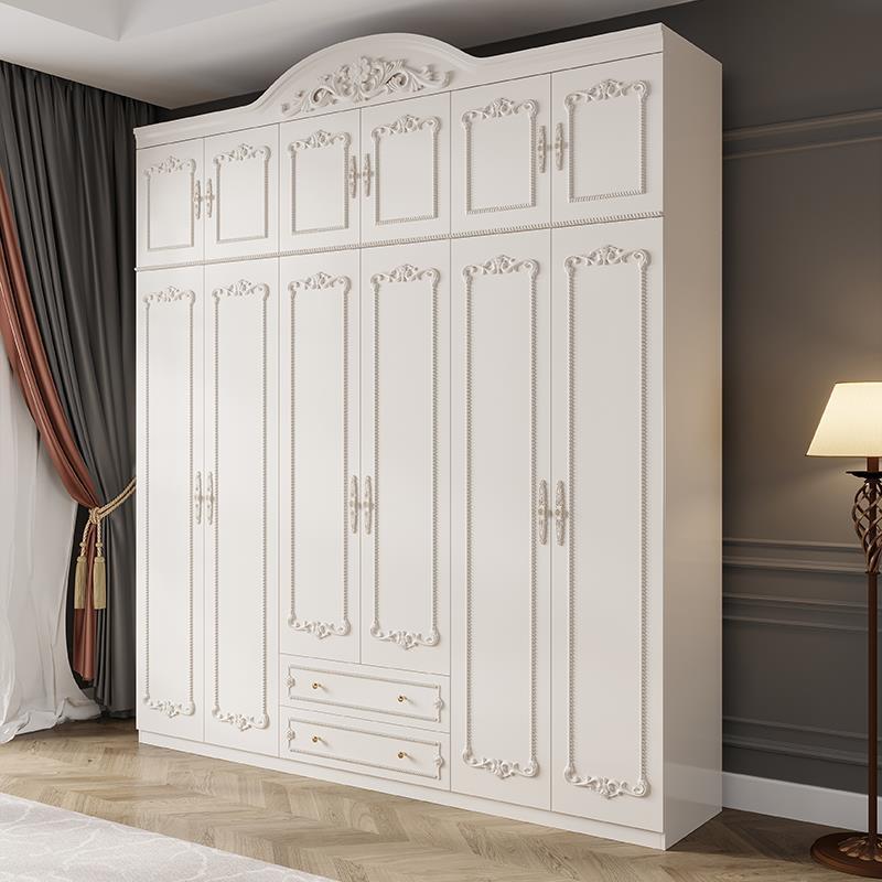 欧式衣柜家用卧室小户型2024新款现代简约白色带梳妆台组合大衣橱