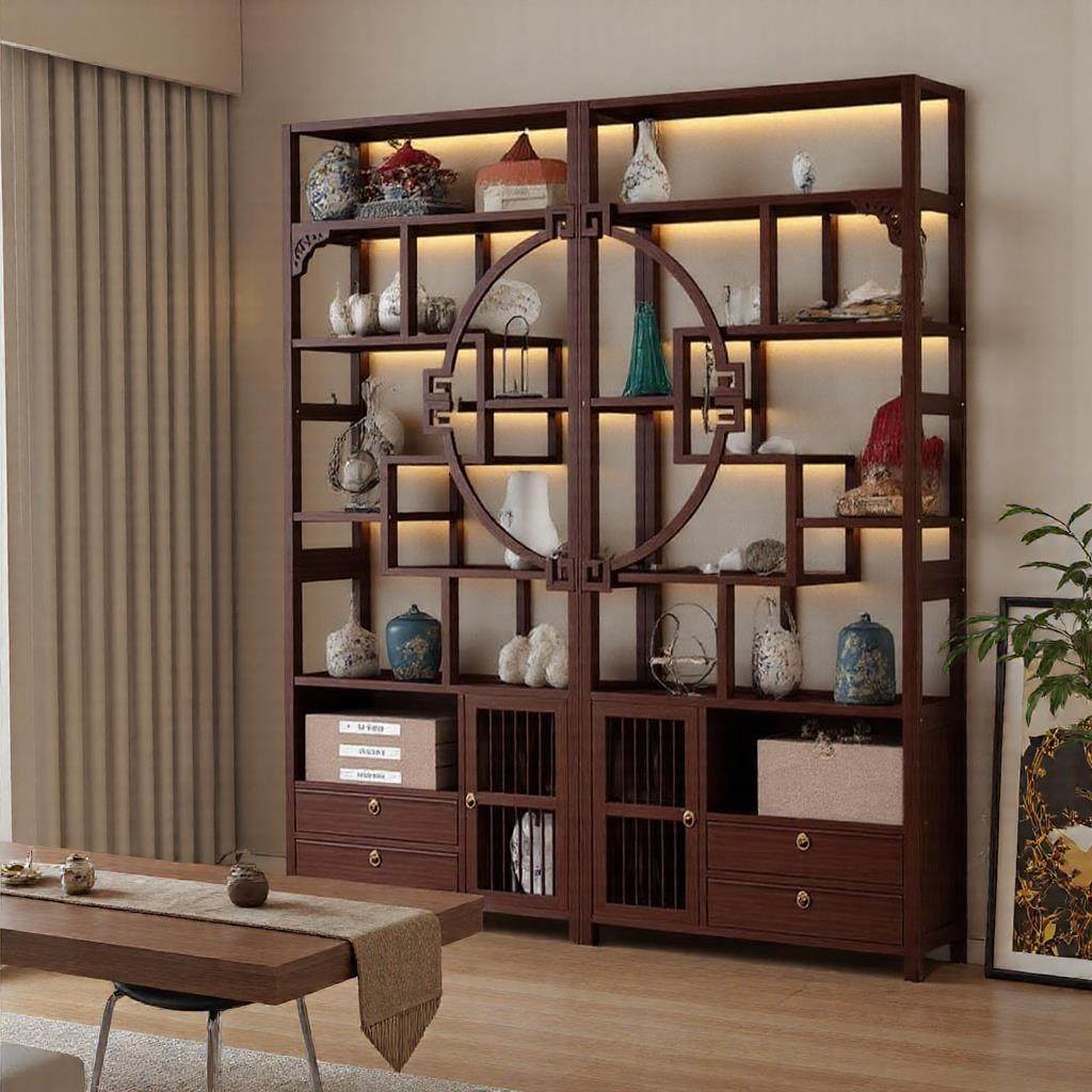 新中式博古架茶具置物架非实木茶叶展示柜多宝阁茶水柜茶壶摆放架,住宅家具,多宝格/博古架,淘宝优惠券,粉丝福利购,淘宝优惠卷