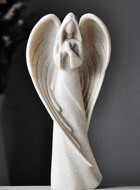 守护天使装饰摆饰客厅书房创意人物雕像工艺礼品摆饰欧式覆古家居