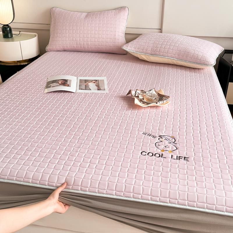 乳胶冰丝凉席夏天2024新款三件套床笠款学生宿舍单人软席子可机洗