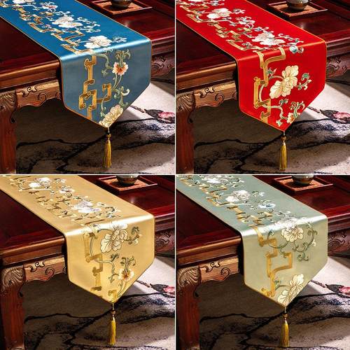新中式禅意桌旗茶桌布艺长条轻奢高端茶席防水茶桌布茶旗垫布定制