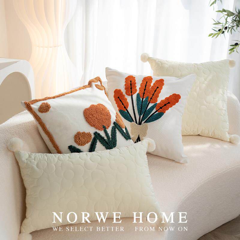 抱枕ins风花朵女生可爱枕套客厅沙发靠枕背腰枕靠腰拆洗靠垫新款