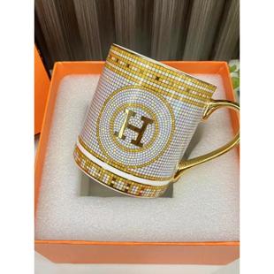 陶瓷马克杯饮水杯茶杯会议杯情侣对杯家用办公杯礼盒装 爱马家欧式