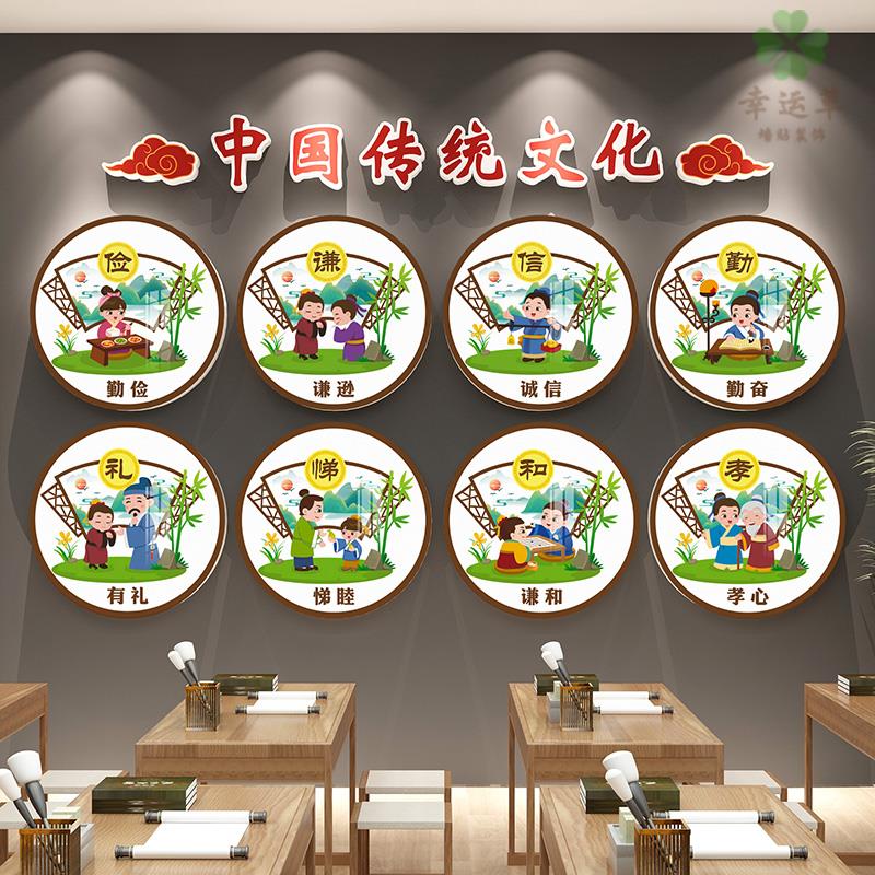 幼儿园墙面装饰传统文化墙贴环创材料主题墙成品走廊教室环境布置