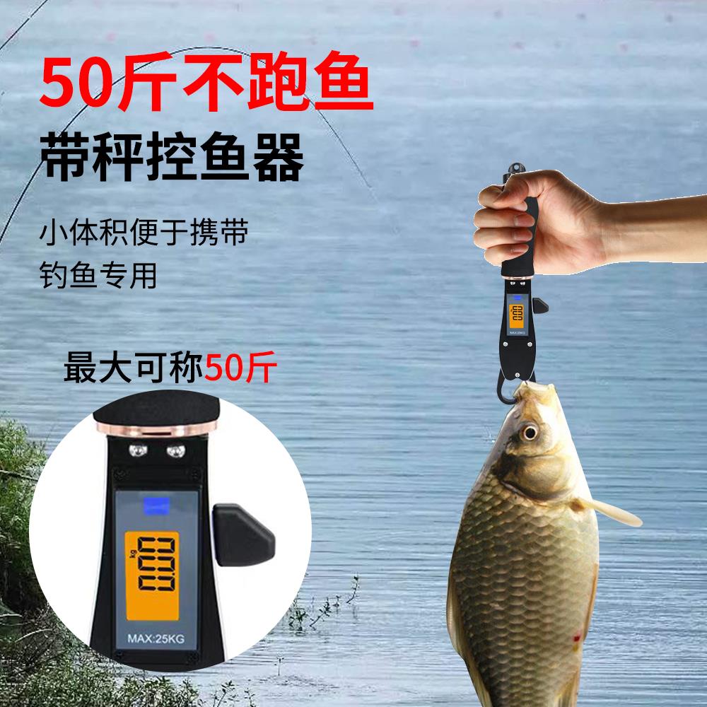 高精度防水数字钓鱼秤LCD数显带秤控鱼器迷你手提秤电子秤