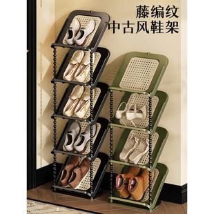 中古风鞋 子收纳 架多层家用门口入户小窄简易出租房用卧室鞋 柜鞋