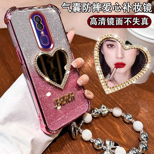 oppoA9手机壳爱心镜子