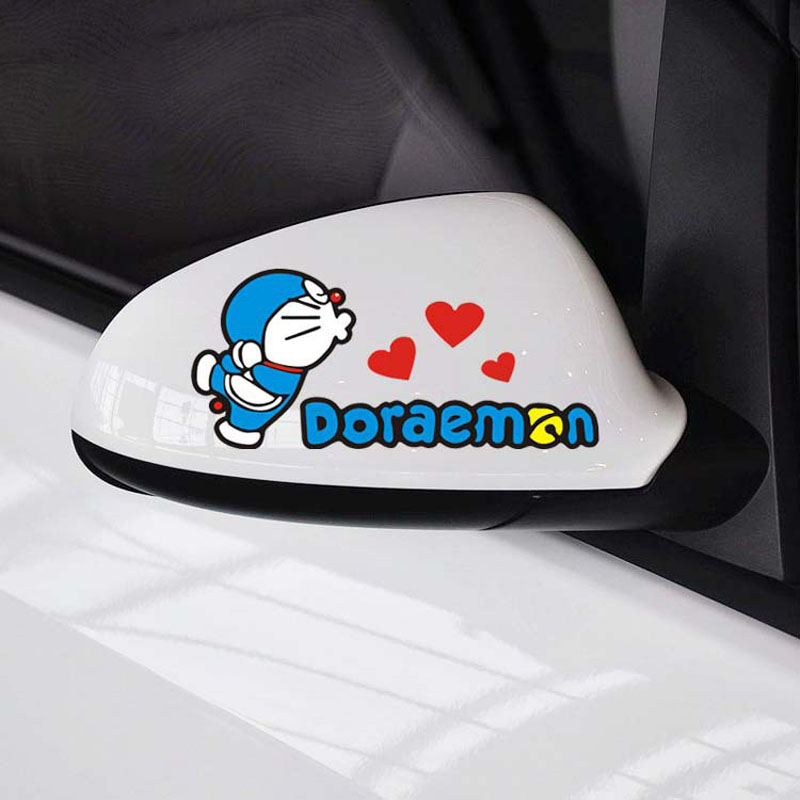 反光镜汽车贴纸一对装可爱倒车镜车贴创意后视镜贴卡通防水装饰贴