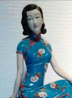 石湾公仔陶瓷工艺仕女梅兰竹菊兰花精品博古架摆件林伟东手工精品