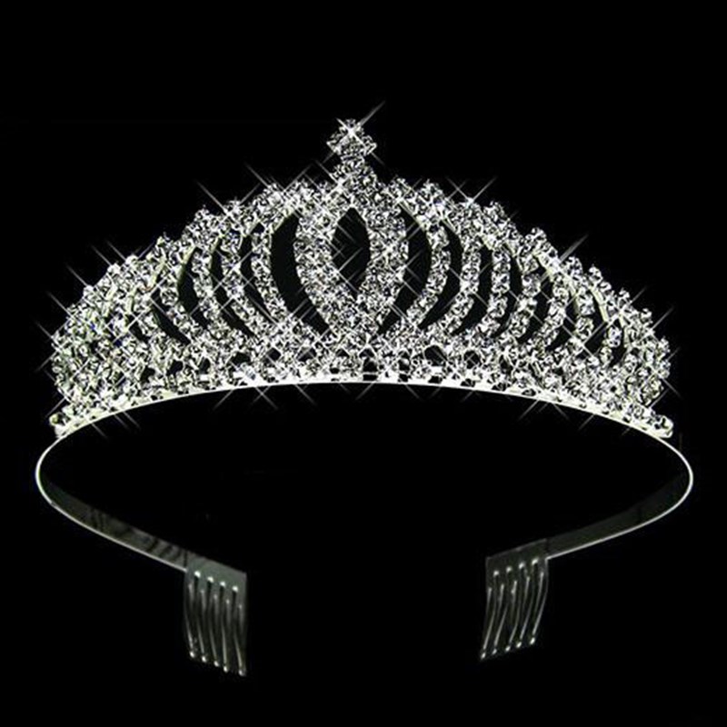 女童大皇冠头饰儿童公主新娘王冠发夹小女孩闪水钻发箍宝宝发饰品
