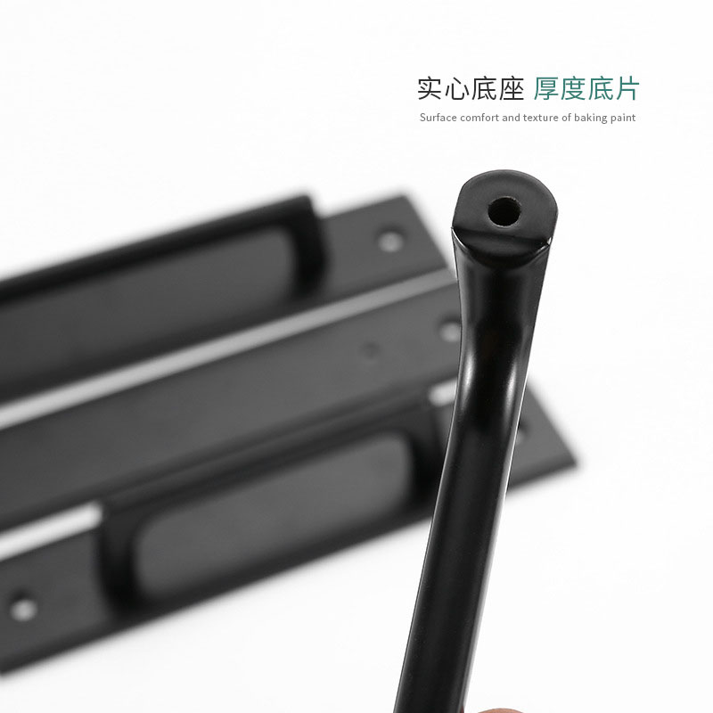 孔距150/182/245美式黑色明装大门拉手 衣柜橱柜対装扶手房门把手