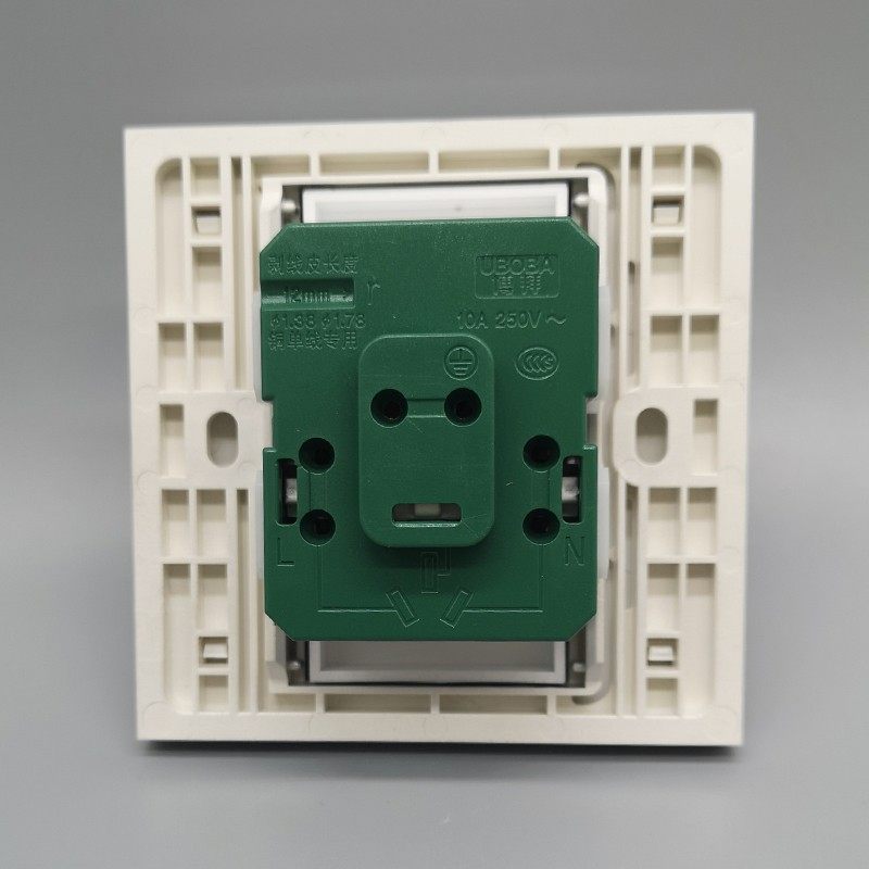 银色大五孔10A电源插座面板二三插墙壁暗装开关拧螺丝5孔开关