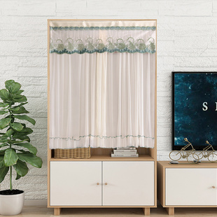 书柜架拉帘遮挡布帘免钉置物架装饰帘子橱柜子门帘厨房防油帘