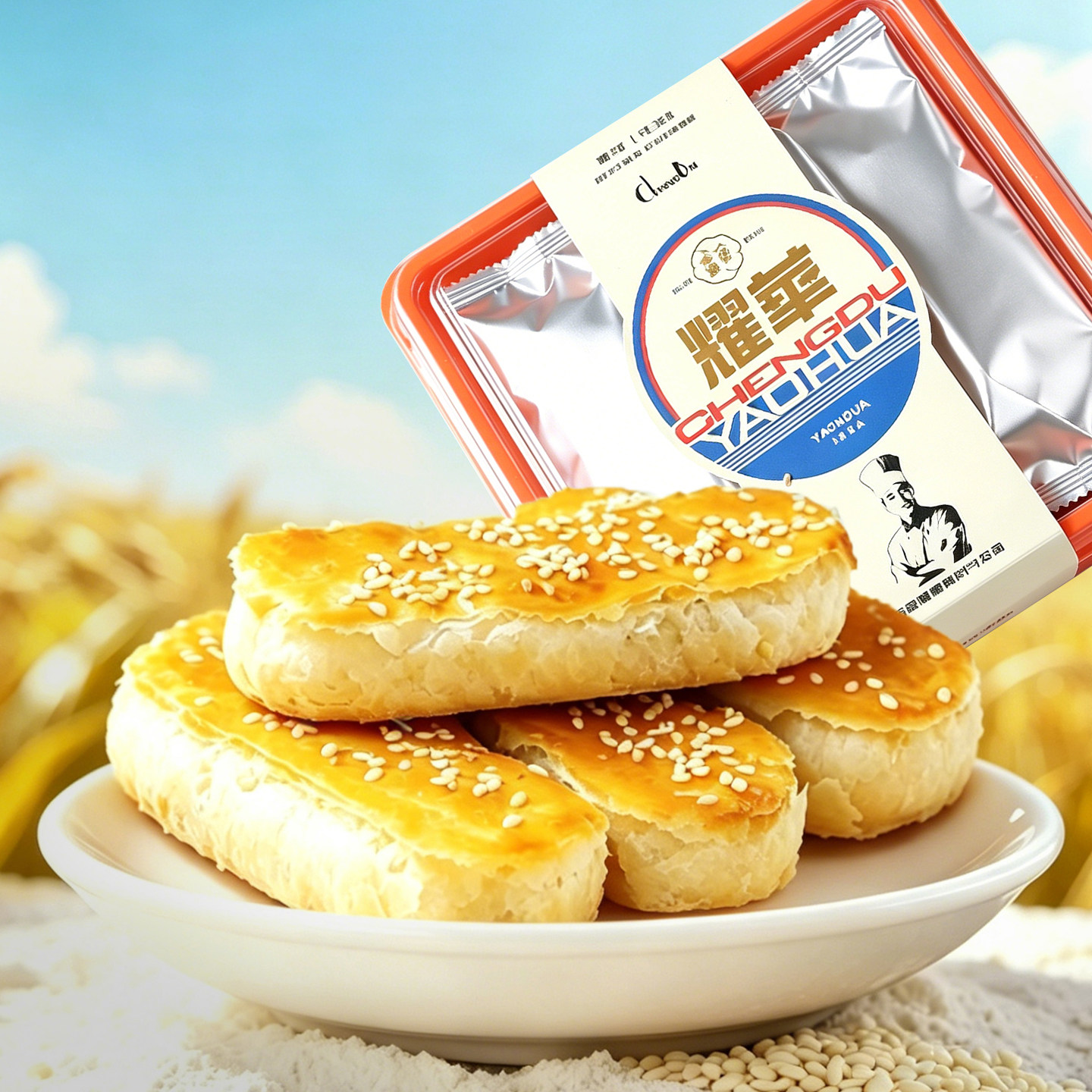 耀华葱油酥成都特产老式葱香酥饼老字号传统手工糕点零食休闲小吃