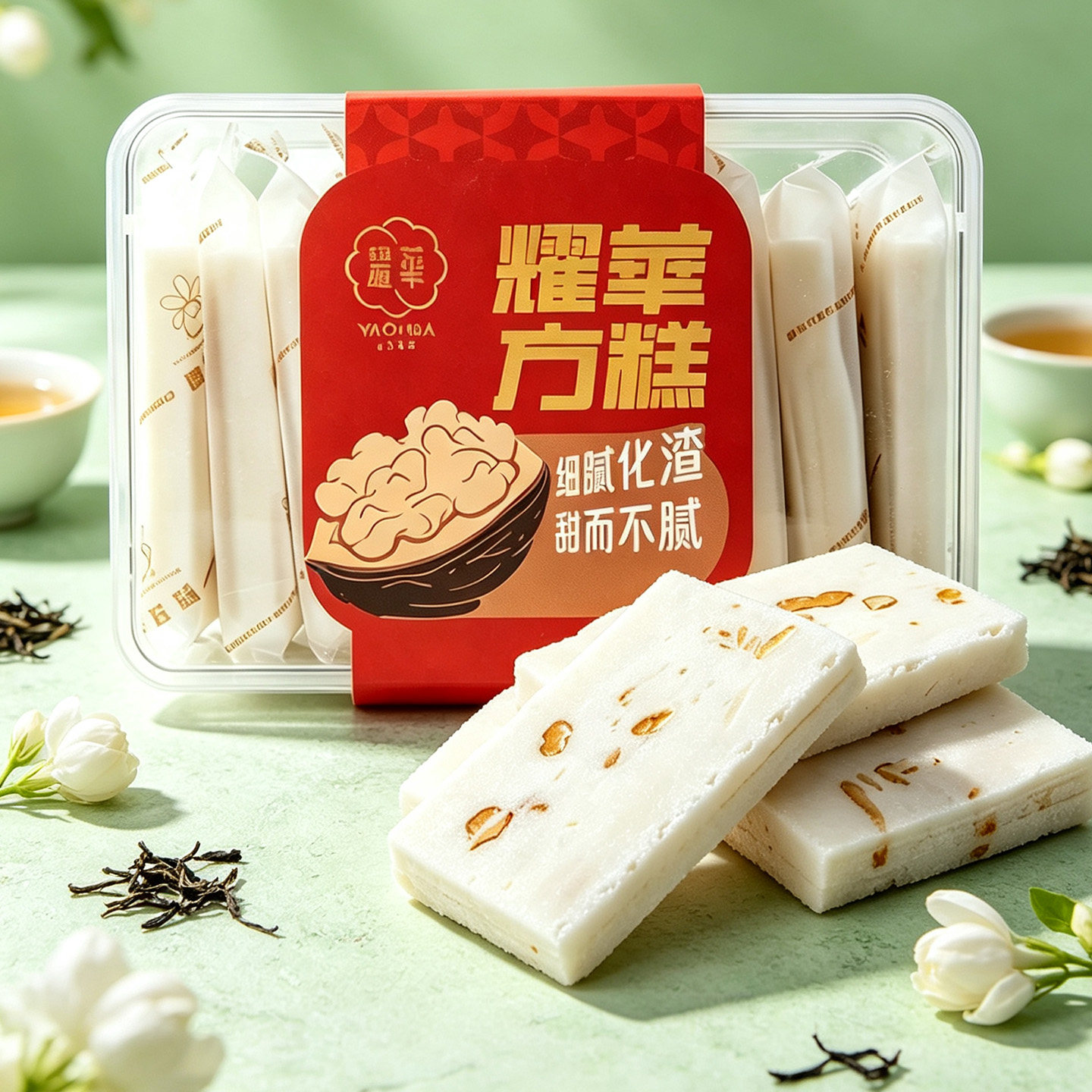 云片糕成都特产耀华方糕桃片小吃老式糕点传统米糕千层核桃糕点心