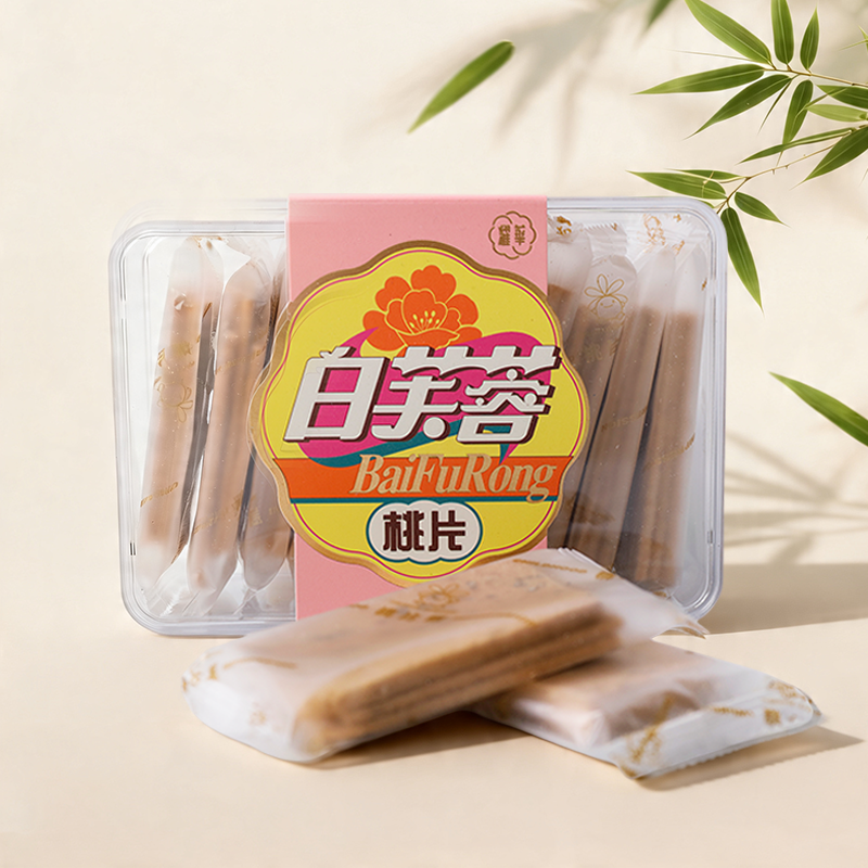 成都特产耀华白芙蓉桃片咸香酥脆型云片糕花椒芝麻烘烤型传统糕点