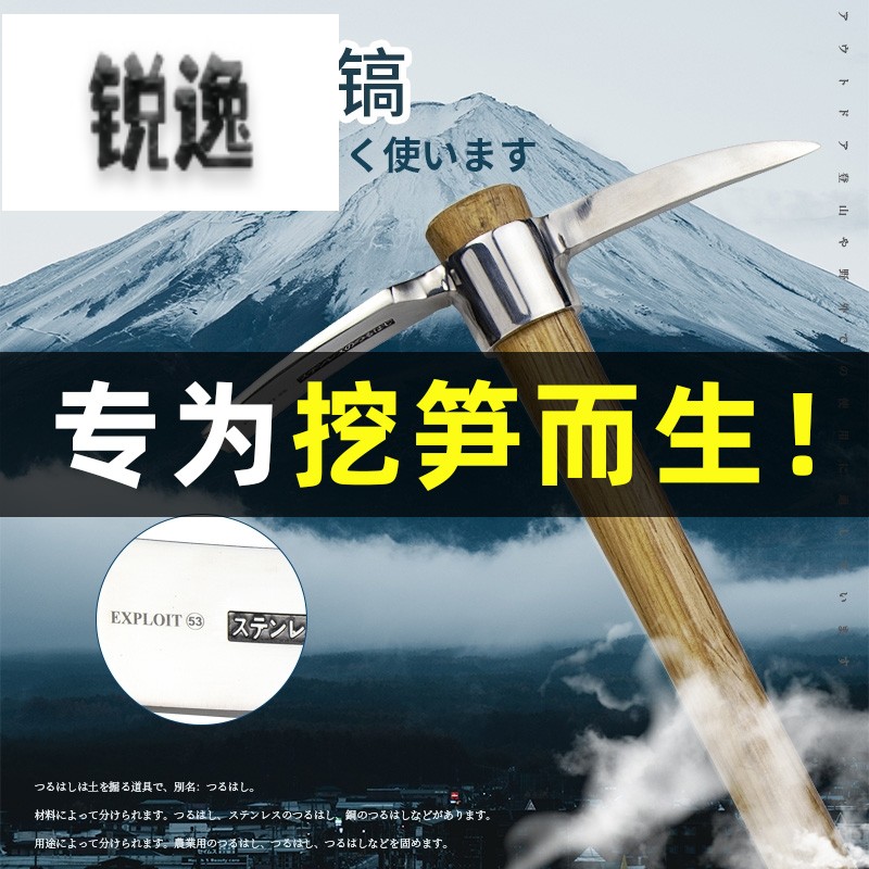 挖笋专用锄头笋钢工具铲两用不锈钢锻打小洋镐大号多功能户外图片