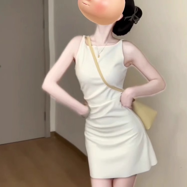 小个子包臀无袖背心连衣裙子女夏2025款高级感收腰显瘦温柔风短裙