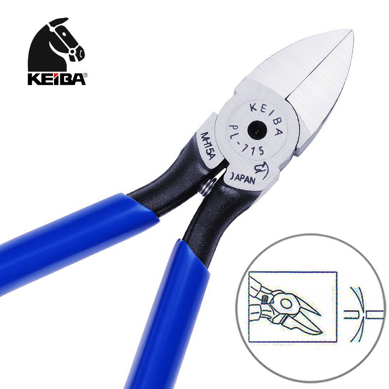 日本马牌KEIBA斜嘴钳PL-714/715/716717偏口剪线钳电工工具水口钳