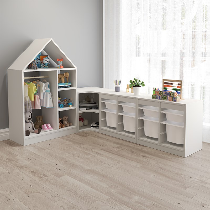 卡睿特儿童衣柜收纳柜女孩衣柜男孩宝宝实木小衣橱家用卧室玩具架