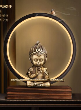 铜孙悟空办公室桌面摆件玄关客厅装饰品家居乔迁礼物高档齐天大圣