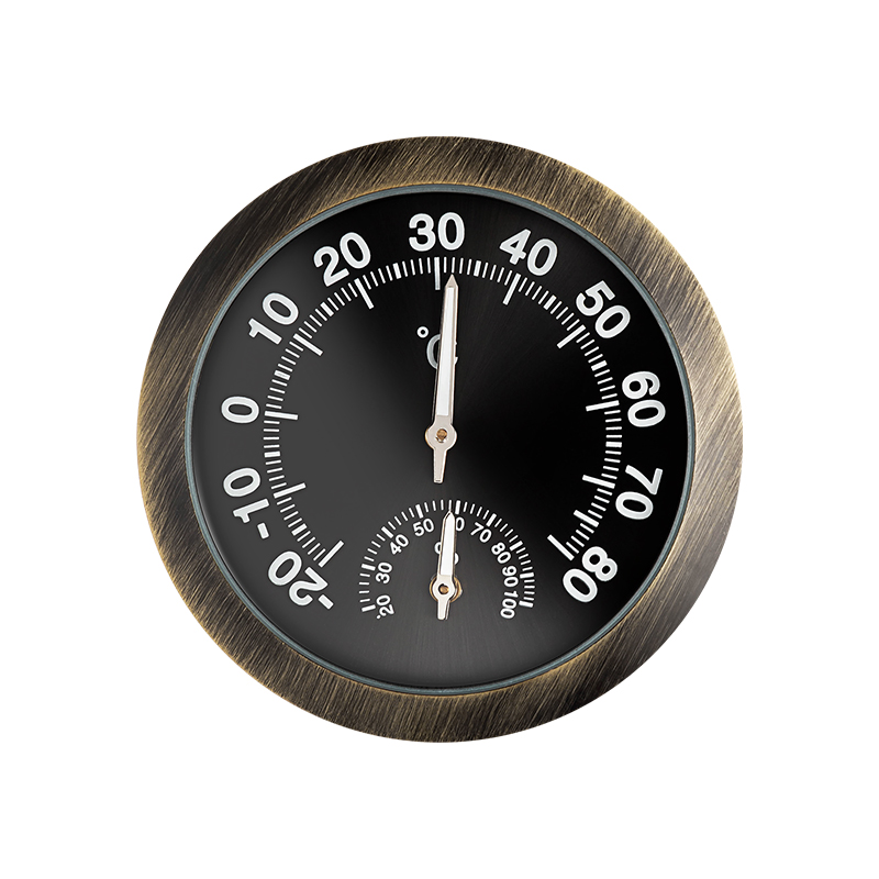 三印夜光车载温湿度计汽车内测温高精度免电池机械表防爆温湿度计