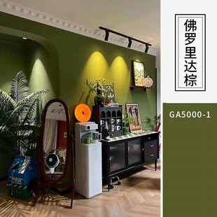 乳胶漆室内家用佛罗里达棕复古绿色墙面漆格林那达橄榄石涂料油漆