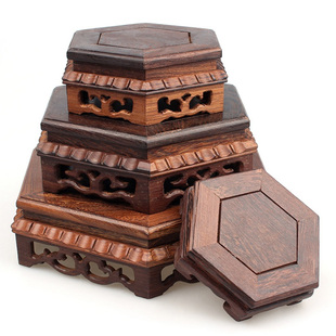 文昌塔底座实木工艺品花瓶奇石头方形木头底座托架鸡翅木底座摆件