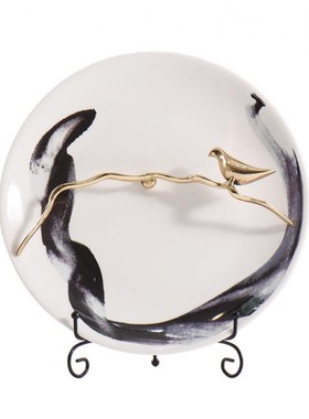 新中式摆盘摆件陶瓷看盘家居饰品酒柜客厅玄关博古架工艺品装饰品