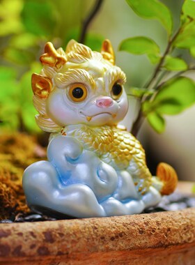 生肖龙年家居桌面摆件中国龙公仔办公室装饰品本命年解压生日礼物