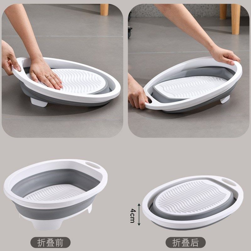 可折叠带搓衣板洗衣盆一体家用洗衣服盆子学生宿舍宝宝婴儿小号