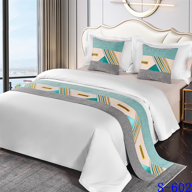 雪尼尔提花酒店床尾巾公寓民宿床旗客栈宾馆床巾床盖布床尾垫床盖