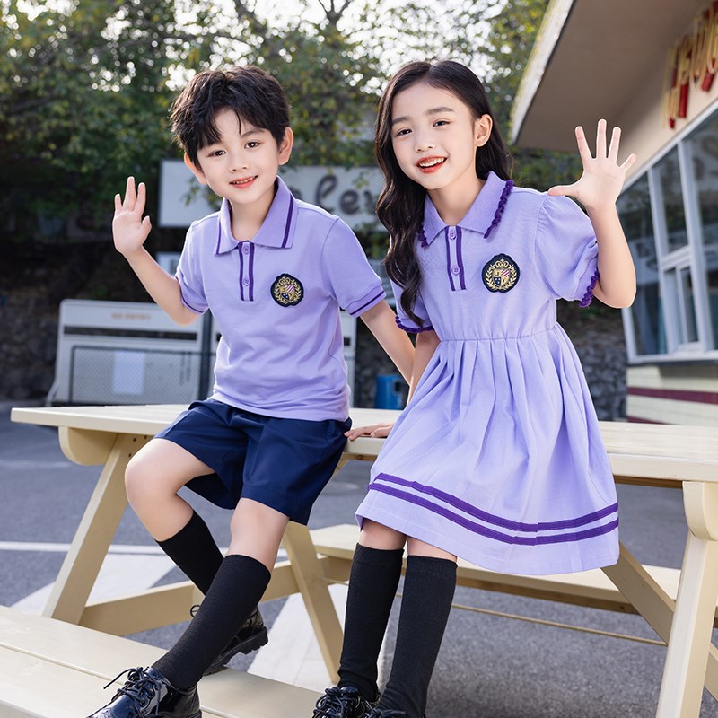 英伦学院风幼儿园服大班毕业演出服夏季新款男女童班服小学生校服