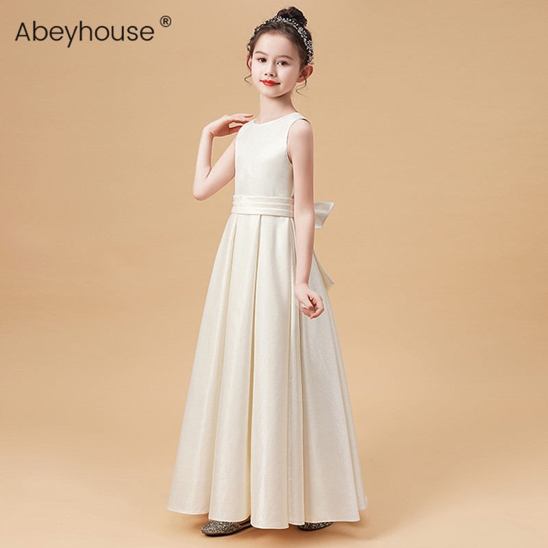 女童生日公主裙长款花童礼服裙小女孩舞台主持走秀儿童钢琴演出服