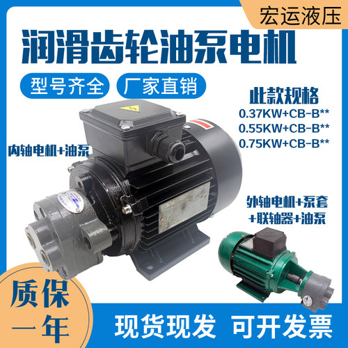CB-B6/B10/B4/B2.5齿轮泵液压油泵电机组370W/550W润滑油泵头总成