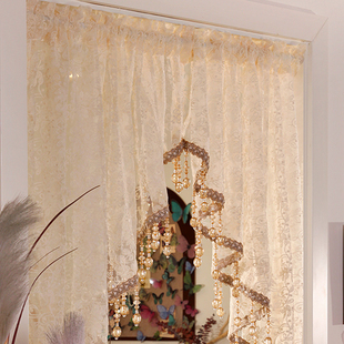 三角半门帘法式浪漫高级轻奢感隔断遮挡光卧室厨房厕所拱形免打孔