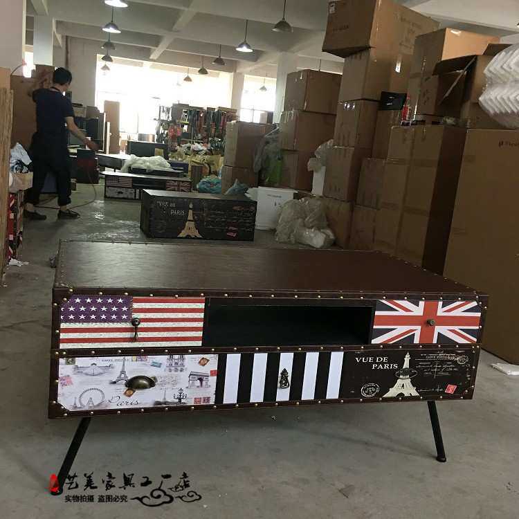 KTV酒吧铁架铁艺工业风时尚彩色茶几桌电视柜桌小户型桌柜电视柜