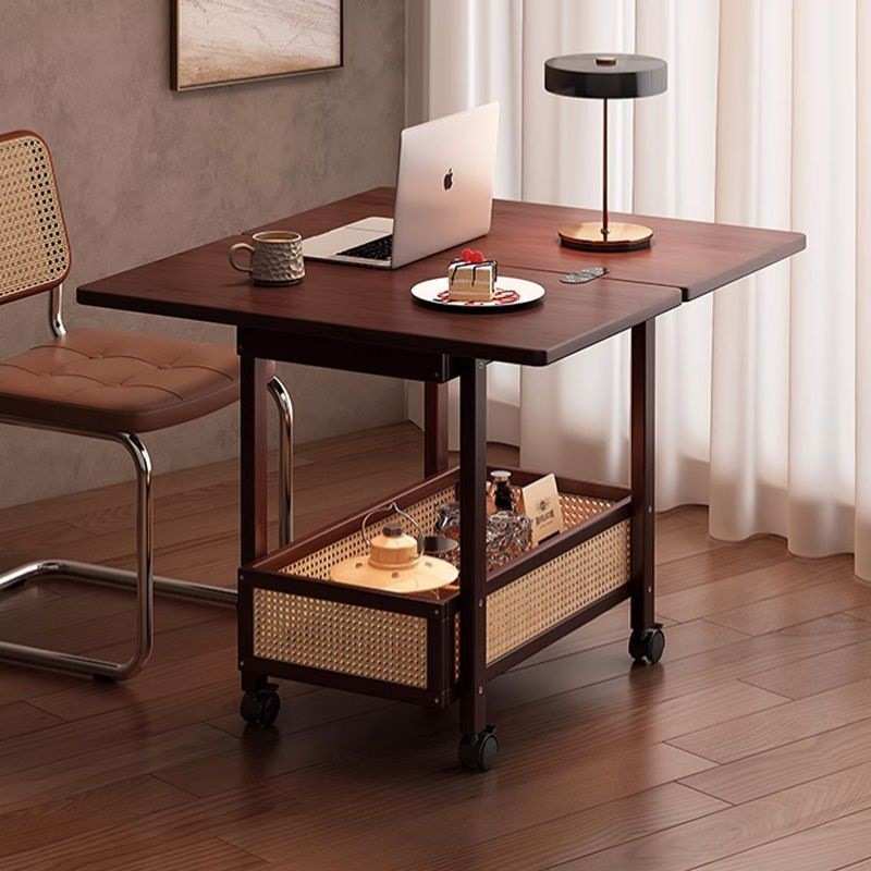 可移动边几客厅沙发边柜折叠茶几小桌子实木中古小推车床头置物z