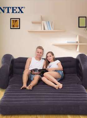 68566豪华双人充气沙发折叠沙发68565单人懒人沙发成人沙发床躺椅