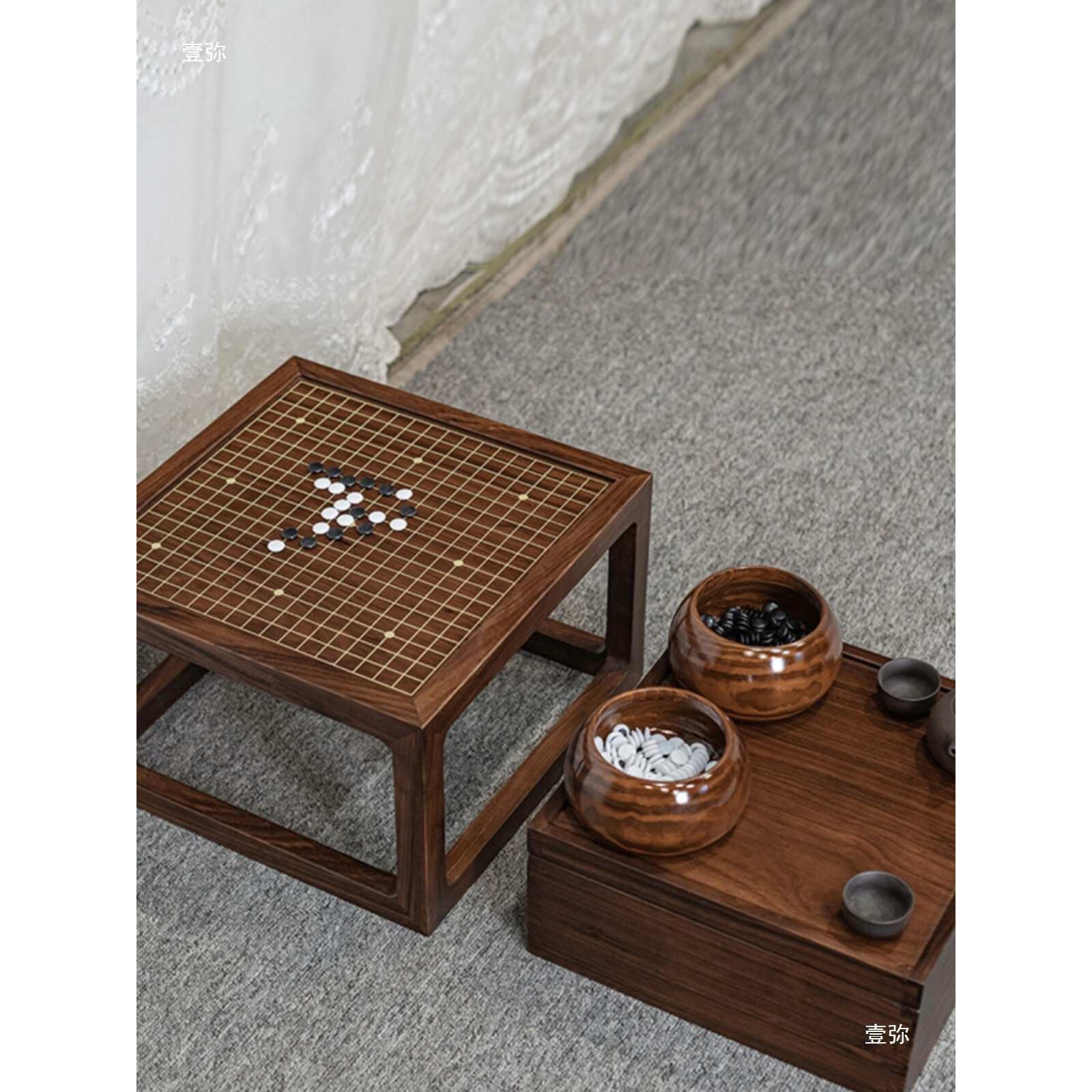 棋桌榻榻米中式围棋桌椅榻榻米棋桌复古五子棋飘窗茶艺矮桌下棋