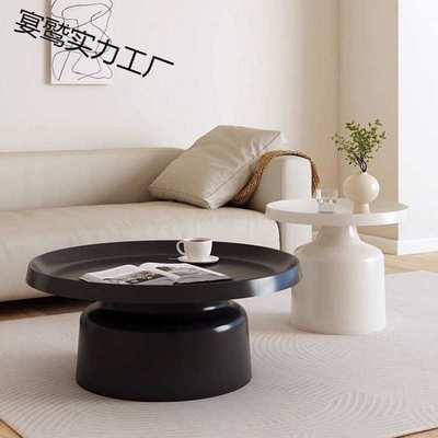 北欧客厅铁艺茶几小户型圆形现代简约轻奢家用卧室床头柜意式极简