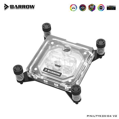 Barrow X99/X299平台喷射微水道CPU水冷头亚克力极光LTYK3X-04 V2