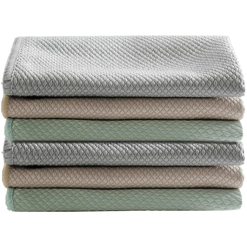 鱼鳞抹布擦玻璃清洁布毛巾擦杯子碗专用搽镜子家务