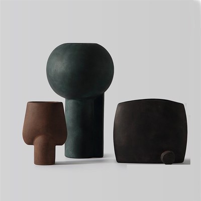 北欧风侘寂风日式简约个性家居摆件花瓶样板间北欧干花器民宿装饰