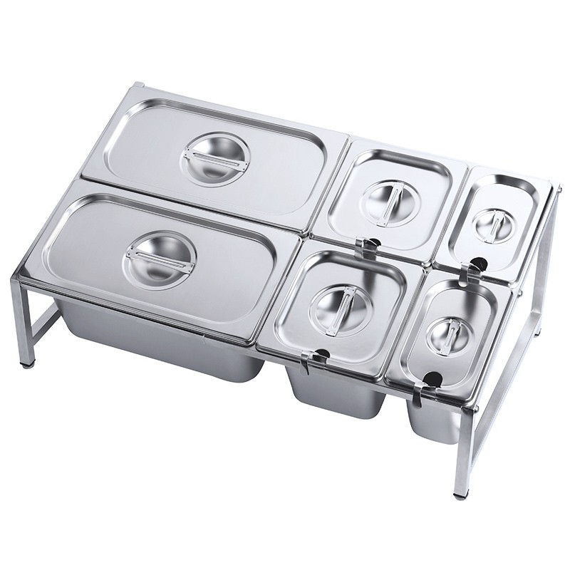 不锈钢伸缩份数盆架奶茶店果酱分装盒小料盒分数盒架子调料容器盒