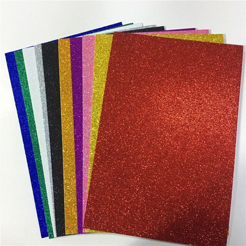 A4 250克闪光金葱卡纸 彩色金粉纸 撒粉纸手工纸10色混色/包