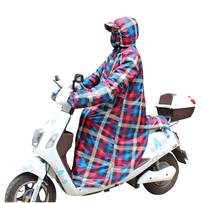 电动车防风衣挡风被加厚冬季棉衣连体男摩托车瓶防雨水保暖防寒女